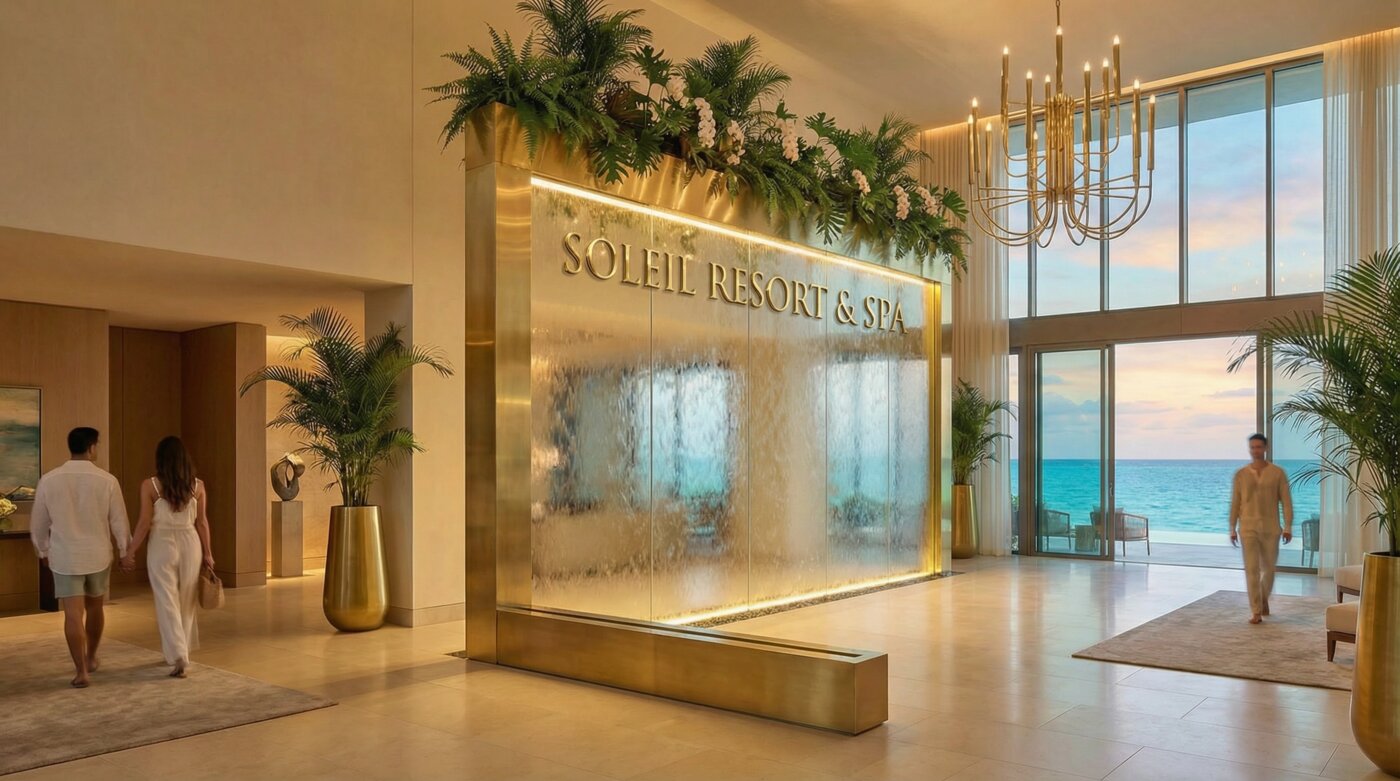 L20 Liquid Wall in a corporate lobby creating a lasting first impression