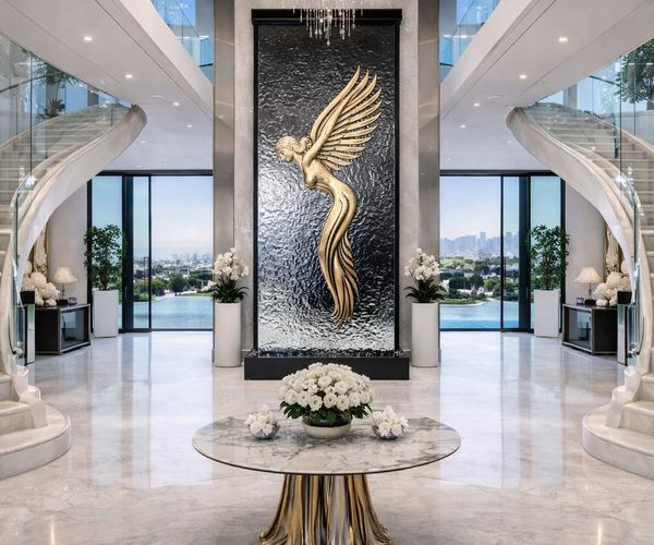 #057 Grand Foyer – Winged Sculpture Liquid Wall