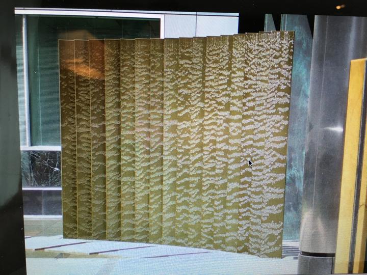 #073 Layered Glass Liquid Wall – Gold Edition