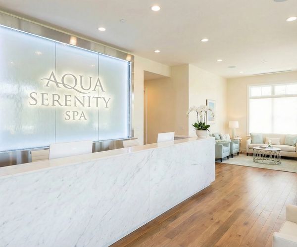 #049 Aqua Serenity Spa – Reception Liquid Wall