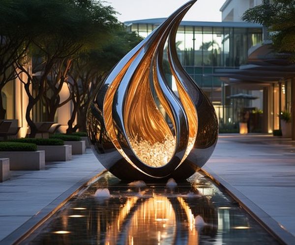 #060 Liquid Drop Sculpture – Reflecting Pool